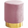 IlGruppone Pouf Cilindro Poggiapiedi Camera Design Pouff Cameretta con Base Dorata Salotto in Velluto Sgabello - Rosa Antico