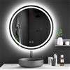 Dripex Rotondo Specchio Bagno 60cm Specchio LED da Trucco con Luce Anti-Nebbia 3 Temperature Colore e Dimmerabile Specchio da Parete Moderno con Smart Touch IP44