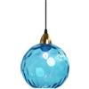 XIRYTU-H 15cm Lampada a Sospensione Sferica in Vetro Industriale D'epoca, Lampadario da Soffitto E27, Finitura Oro e Paralume in Vetro Ondulato, Plafoniera Per Sala da Pranzo (Blu azzurro, 15cm)