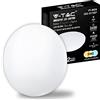 V-TAC Plafoniera LED Rotonda da Soffitto 24W con Interruttore - Cambia Colore Luce Calda, Fredda, Naturale 3 in 1 - Lampada Satinata per Casa e Ufficio 2600 Lumen - IP20 - Diametro 350 mm