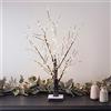 Lights4fun - Albero Invernale Innevato Illuminato con Micro LED Bianco Caldo a Pile