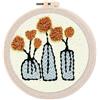 Figured'Art Punch Needle Kit completo per adulti e bambini - Fiori in vetro - Perfetto per principianti. Kit pronto da ricamare misura 20x20cm con telaio circolare