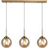 MyLjp Vintage Decorativo Pendente Luce 3 Luci Lampadario Ristorante In Stile Nordico Lampada A Sospensione In Vetro Nero E27 Sala Da Pranzo Soggiorno Isola Cucina Lampade A Sospensione Lineari(C)