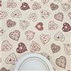 Manifattura Tessile Tovaglia Antimacchia Cotone Resinato Liquidproof per Uso Interno ed Esterno (Cuori Rosso, Ovale x14 320)