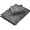 Bassetti Dream - Set Asciugamani Da Bagno Viso e Bidet Coppia Asciugamani da Bagno con Ospite 430 g/mq | 60x110 cm + 40x60 cm | (GRIGIO)