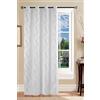 GBiancheria Tenda Semitrasparente Madrid 140x290 cm con Anelli in Alluminio Ø4 cm - Tendaggio Singolo Jacquard Fil Coupé, Motivo Onde/Spirali - Bianco, Grigio, Tortora, Bordeaux, Salvia, Ottanio (Bianco)