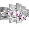 Runa Art Orchidea Fiori Murali Tela Non Tessuta 5 Pezzi Astratto Grigio Viola Camera Da Letto Corridoio 201353b
