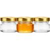 Made in home - Set di 40 vasetti mini rotondi da 30 ml, dotati di coperchio a vite, ideali per marmellate, frutta, miele, conserve, vasetti da porzione e campionamento (40, Oro, 30ml)