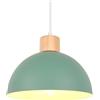 iDEGU Lampada a Sospensione Retrò 25CM LED Lampada a Soffitto in Legna Metallo Moderna Lampadario Stile Scandinavo a Semicerchio Plafoniera per Soggiorno Sala da Pranzo Camera da Letto (Verde)