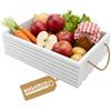 BOGATECO Scatola in Legno Naturale | 50 cm x 35 cm x 14,5 cm | Scatola Decorativa | Cassetta per Frutta e Verdure | Bianco