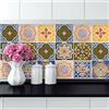 RE-COVERTILES - Adesivi Piastrelle Cucina Bagno Mattonelle adesive in PVC Impermeabili Antigraffio Stickers Decorazione Parete Cementine Peel and Stick - Modello 36 Pz 10x10 cm PS00014 Made in Italy