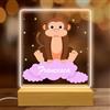 Stileitaliano luce notturna per bambini lampada personalizzata con nome e animaletto idea regalo bambino o bambina (Scimmietta)