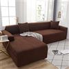 OKJK Copridivano angolare con penisola Impermeabile Elastico Morbido e Confortevole, all-Inclusive Resistente all'Usura Quattro Stagioni Universale da Soggiorno,Deep Coffee,2-Seat 145-185cm