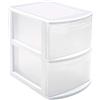 Acan Tradineur - Contenitore Tamesis Multiuso a 2 cassetti - Senza Ruote - Fabbricato in plastica - 40 x 28,5 x 39 cm - Colore Bianco