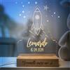 Pixel Artigiani Digitali PIXEL® Lampada personalizzata con nome incisa 3d Luce notturna bambino bambina bambini neonato Idea regalo nascita bimbo bimba battesimo Regalo Natale neonati Personalizzato cameretta (Razzo)