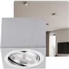 Sweet Led - Faretto a LED quadrato e piatto in alluminio spazzolato - Lampada da soffitto orientabile 230 V con modulo da 5 W intercambiabile (bianco caldo) - Lampada da parete per soggiorno