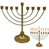 Whrcy Portacandele Menorah, portacandele hanukka,Portacandele hanukka per candele da 0,51 pollici di diametro, Menorah staccabile a 7/9 Rami, Menorah Vintage in Ferro di Hanukkah per Shabbat, Tabernacolo