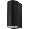 VR VETRINEINRETE Vetrineinrete® Applique a parete doppia emissione luminosa per esterno balcone terrazzo ip65 lampada UP & DOWN rotonda portalampada per faretti gu10 camera da letto(Nero)