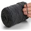 MeriWoolArt® Corda di Cotone per Macramé da 2 mm x 250 m, Riciclata, Ideale per Creare Appendi Piante, Gioielli, e Borse all'Uncinetto