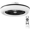 Noaton® Callisto nero Ventilatore da soffitto, con Illuminazione LED max 50 W Dimmerabile 3 temperature di colore, telecomando, timer, portata d'aria fino a 61 m3/min, lampadario, diametro 55cm
