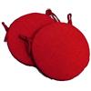 Russo Tessuti Set 6 Cuscini Coprisedia Cucina Sgabelli Rotondi Lacci Double Face Sfoderabili-Bordeaux