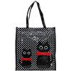 Or&My Shopper Borsa Donna in Plastica Busta Spesa Casual Universale Fantasia Gattini (Nero, Completo (Piccola+Media))