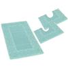 Casatessile Barocco set 3 pz tappeti bagno Set Tappeti Bagno 3 Pezzi in Cotone, Parure Tappeti Bagno - VERDE ACQUA