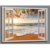 Visario bestpricepictures 120 x 80 cm Quadro su Tela, Vista della Finestra 5006-SCT - Stampa/Disegno/Immagine Pronto da Appendere