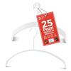 MAWA Grucce Appendiabiti, Set di 25 Grucce Salvaspazio e Antiscivolo, Ideali per T-Shirt e Maglioni, Gancio Girevole 360°, Rivestimento Antiscivolo, 36 cm, Bianco