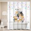 Ttincceer 180x200cm Carino Cane Doccia Tenda Cucciolo Partito Divertente Animale Bagno Tenda Amato Animale Domestico in Vasca da Bagno Colorato Fiore Doccia Tende Impermeabile