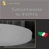 Home Tresor - Mollettone Copritavolo Rotondo | Salvatavolo Elasticizzato Tondo | Sottotovaglia Protezione Macchie e Ammaccature | 100% Made in Italy - cm. 140 Feltro Bianco