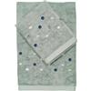 DEA Set Asciugamani da bagno Viso + Ospite in spugna 100% Cotone 550gr con Pois ricamato - Coriandoli (Verde Acqua)