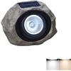 WRMING LED Lampada Pilastro Solare, Resina Pietra Lampione Da Esterno IP65 Impermeabile Lampione da Giardino, luce calda e luce bianca, regolabile Lampada da Cortile per Vialetto Paesaggio