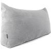 POKAR Cuscino da Lettura 120x50x20 cm | Cuscino Schienale Divano in Velluto Corduroy con Appoggio Schiena Grande | Cuscino Triangolare Cuneo Testata Letto | Certificato Oeko Tex 100 | Grigio