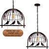 LEDSone Lampada a sospensione a soffitto vintage industriale a gabbia per uccelli rossa rustica con catena per bar, sala da pranzo, cucina, caffetteria, club