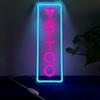 HFHungkeong Insegna al Neon Dimmerabile con Tatuaggio, LED Riutilizzabile in Acrilico Blu Ghiaccio con Dimmer per Saloni di Tatuaggi, Studio, Targa per Negozi, Regali per Amici, 40 x 15cm (Blu Ghiaccio+Rosa)
