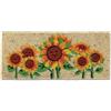 Casatessile Zerbino Mini in Cocco cm 23X53 Duplo Tappetino per Scalino Ingresso, Antiscivolo - Dis. Girasoli