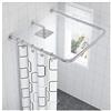 Generic Bastone per tenda da doccia in acciaio inox 304 a forma di U, montaggio a parete, antiruggine, per vasca da bagno, ad angolo, per guardaroba