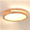 WOTTES Plafoniera Led Soffitto, Legname Plafoniera Soffitto, Plafoniera Led, 3000k 24w ø40cm Luce Calda, Adatto A Camere Da Letto, Bagno, Soggiorni E Corridoi