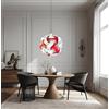 Lampadesign® luminoso Lampadario moderno Soggiorno Cucina Camera da letto FIOCCO 50 cm Rosso Sala Lampada a sospensione moderna da soffitto Sfera di design Lampadina a led Luce fredda E27 vintage