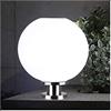 THONGLEI Colonna Luce Esterno Giardino Luce Solare A Testa Tonda A Sfera Rotonda in Acciaio Inossidabile for Esterni A LED Impermeabile for Testata A Colonna for Giardino Villa Pilastro Giardino (Color : Whit