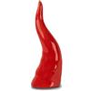 mille idee Corno Portafortuna Napoletano in Ceramica - H 21 cm Ø 8 - Amuleto Antimalocchio Tradizionale Rosso Lucido - Arredo e Idee Regalo