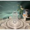 Generico Bdit accessori Lampada da Tavolo LED Effetto Cristallo 3D Rosa, Ricaricabile USB, Luce Notturna Romantica Touch, Decorazione Atmosfera per Soggiorno e Camera da Letto