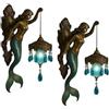 HUFENYU Lampada Da Parete A Forma Di Sirena, Vintage, A Tema Oceano, Luce Notturna, Lanterna In Cristallo Satinato Da 8 Pollici, Applique Da Parete Retrò A Forma Di Sirena(2pcs)