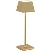 ROSSINI Siesta Lampada a Led da Tavolo Portatile Senza Fili Ricaricabile con USB Touch Dimmerabile IP54 Uso Interno/Esterno H.37cm 2,2watt Luce Calda 2700K 200lm 9 ore di Autonomia (Oro Lucido)