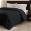 BANZAII TEXTILE INNOVATOR ONLINE Banzaii Trapunta Matrimoniale in Velluto Invernale 600 g/m², Piumone Morbido e Caldo Effetto Vellutato Ideale per l'Inverno - Colore Nero