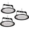 JBdusn 200W Faretto LED UFO Industriale 3 Pezzi, 6500K UFO Lampada da Officina Industriale con staffa, Super Luminoso 252 LEDs High Bay Light UFO Plafoniera LED per Garage, Magazzini, Stadio Coperto