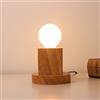 Mengjay Trade Portalampada E27 in legno lampada da tavolo Edison presa EU standard illuminazione decorativa per ufficio, casa, bar, ristorante Leggi la luce notturna leggera. (Stile A.)