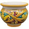 Sicilia Bedda - VASO IN CERAMICA SICILIANA - Decorazione Maioliche - Prodotto Artigianale di Alta Qualità - DIAMETRO 10 CENTIMETRI (Maioliche Verde e Rosso)