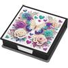 CXINLky Kit per Pittura con Diamanti Fai da Te Scatola di Note in Pelle, Scatola per Note di Arte con Diamanti con 160 Fogli Bianchi, Scatola per Note, Scatola per Note-31-Fiore Farfalla